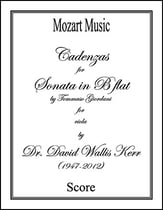 Cadenzas for Sonata in B flat P.O.D. cover